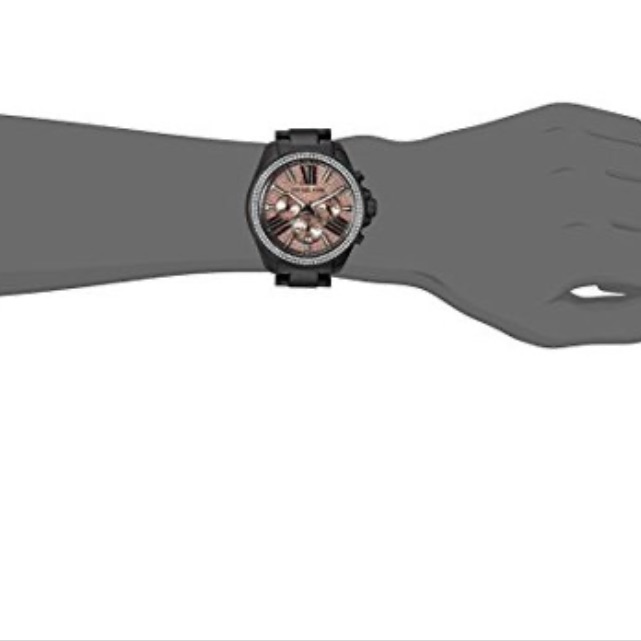 Michael Kors Black & Rose Gold Glitz Watch !!